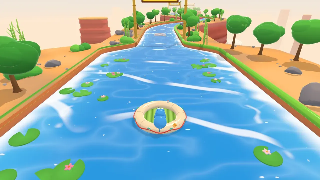 A hippo on its inflatable raft heading down Canyon Run